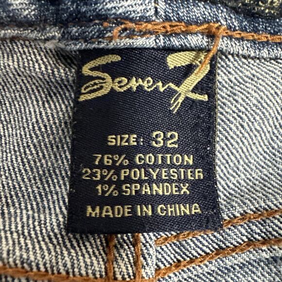 Seven 7 Flared Jeans Women's Size 32 Blue Medium Wash Denim - Picture 14 of 14